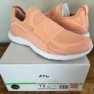 APL Women's TechLoom Bliss Sneakers - Blush Rose and White, Size 7.5